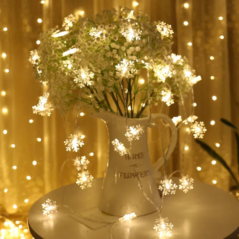 LED Snowflakes String Lights - 50ft Winter Fairy Lights for Indoor & Outdoor Christmas Decor, Party, Wedding, Garden - Warm White & Cool White Options