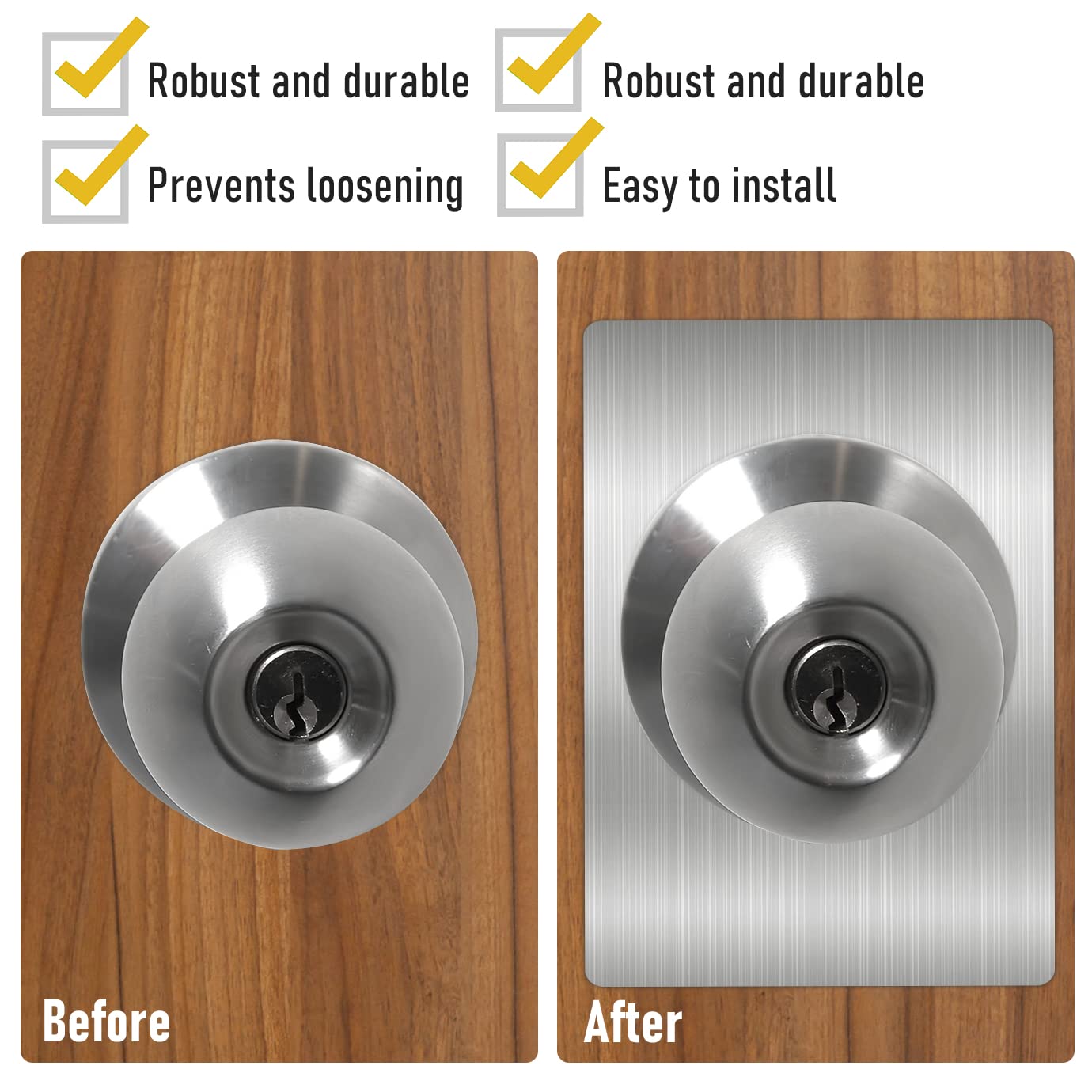 6-Pack Stainless Steel Door Lock Repair Kit - Secure Wobbly Handles & Locks for Home Safety