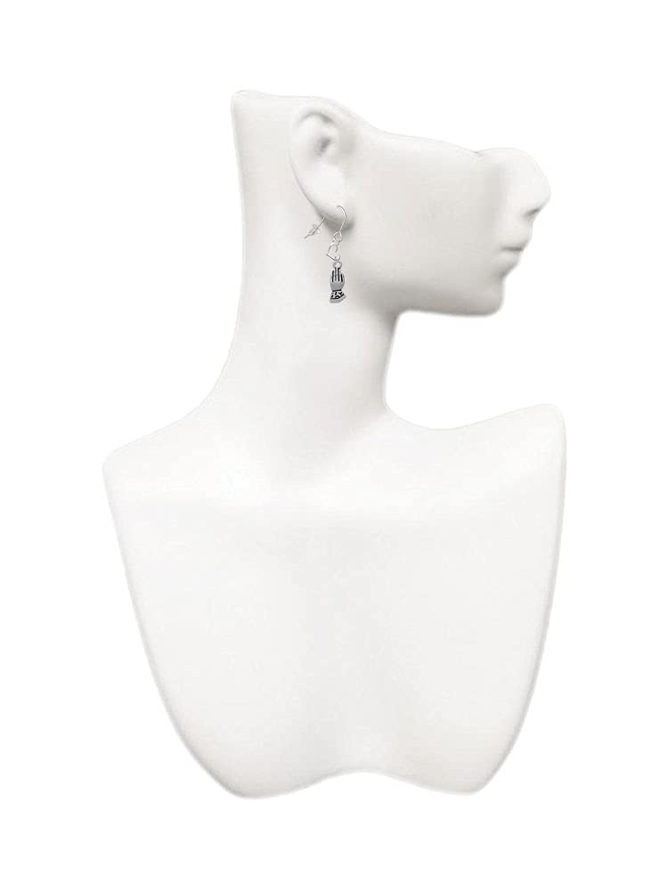 Praying Hands Heart Earrings - Silver French Hook for Daily Wear