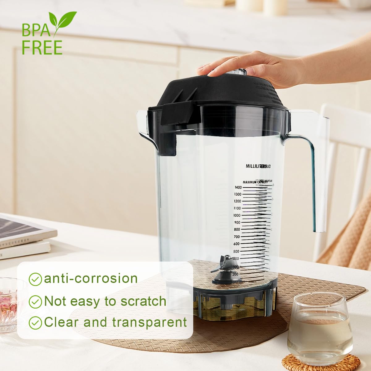 48oz Advanced Replacement Container for Vitamix Commercial Blender - Perfect for Smoothies, Soups & Nut Butters in Restaurants & Smoothie Bars