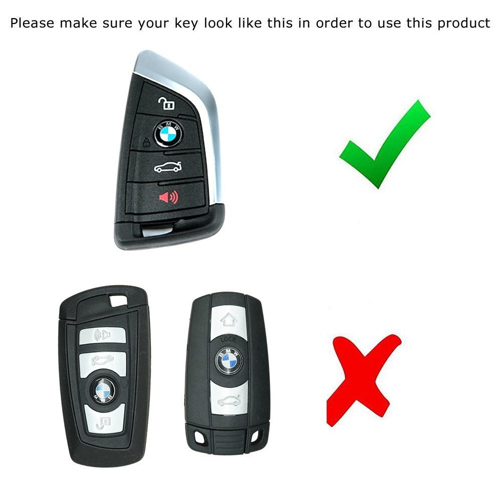 Premium Glossy White Smart Key Fob Shell Cover Replacement for BMW X1 X4 X5 X6 5 Series 7 Series - Exact Fit Protection & Style Upgrade for Your Car Keys