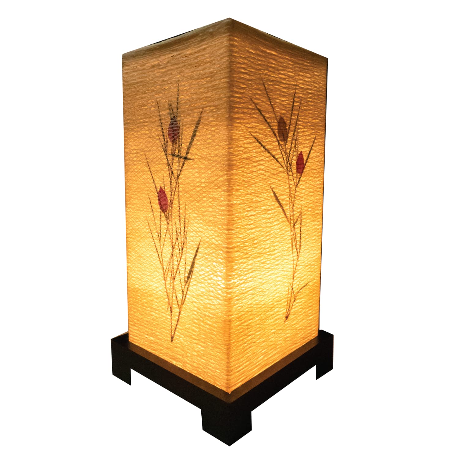 Japanese Cherry Blossom Table Lamp - Traditional Asian Inspired Lantern with Light Bulb Included for Bedroom, Living Room, Office & Dorm Decor | Perfect Nightstand, Dresser or Shelf Lighting for Home & Workspace Ambience