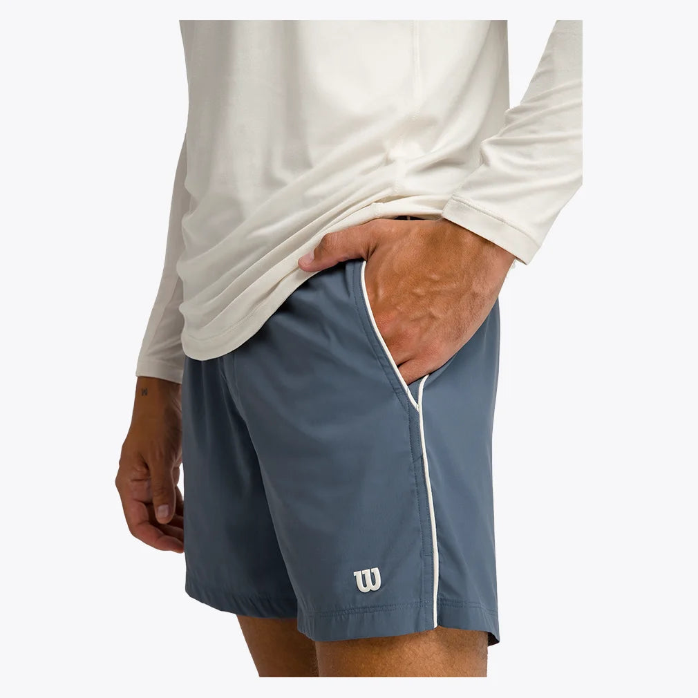 Men's 6-Inch Unlined Volley Tennis Shorts - Breathable Athletic Shorts for Men in Slate Blue | Perfect for Tennis, Running, Gym & Casual Wear