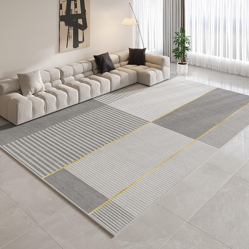 Contemporary Gray Abstract Geometric Modern Rugs - Bedroom, Living Room & Dining Room Decor - Soft Area Rugs for Home Office, Nursery & Apartment Flooring