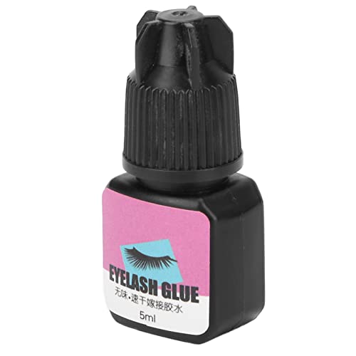 Quick Dry Eyelash Glue - 2 Second Fast Setting, 5ml Black Lash Adhesive for Extensions | Strong Hold, Non-Irritating, Odorless & Anti-Clogging | Professional Use for Lash Artists & DIY Home Application
