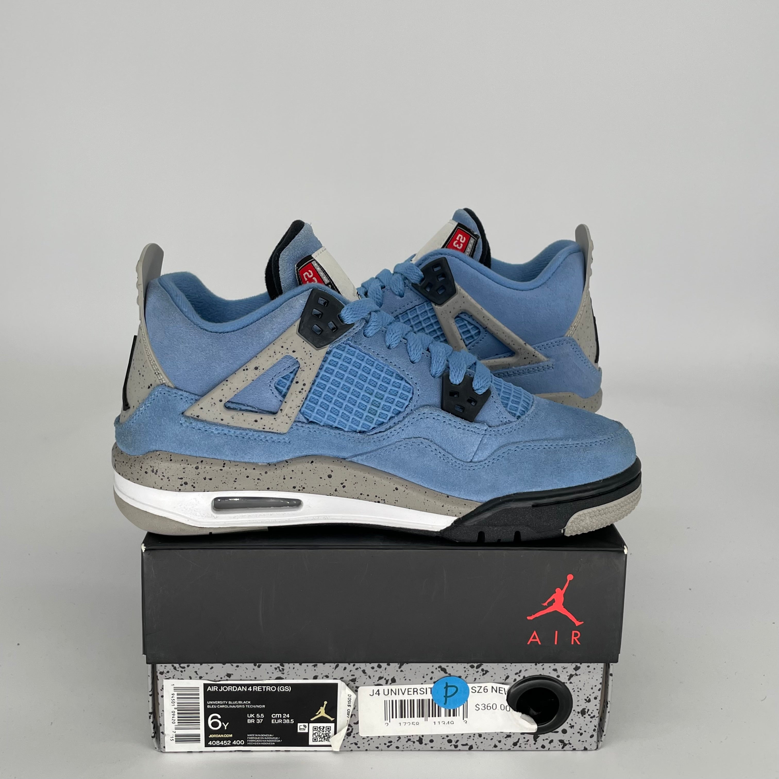 Air Jordan 4 University Blue Size 6Y (408452-400) - Men's Basketball Sneakers for Casual Wear & Street Style