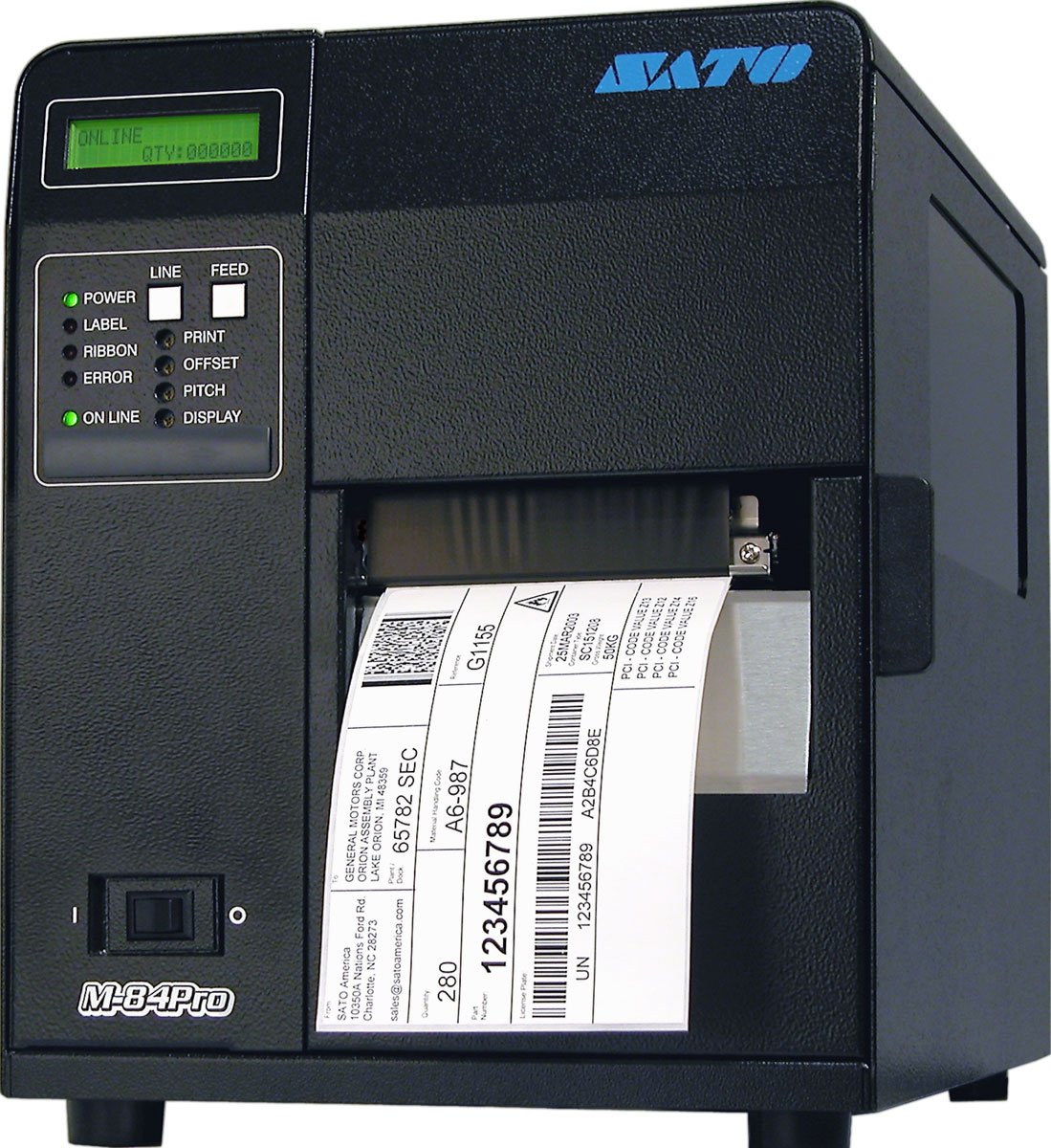 Sato DT/TT Label Printer - 5 Inch Roll, 203 dpi, 600 inch/min Speed - 1 Roll Capacity with LAN Connectivity - Ideal for Warehouse, Retail & Logistics Label Printing