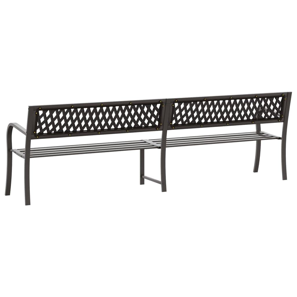vidaXL Outdoor Patio Bench - Heavy Duty Steel Garden Park Bench with Armrests, Weather-Resistant Gray Finish for Backyard, Deck, Lawn, Porch & Poolside | Perfect for Outdoor Relaxation & Garden Decor