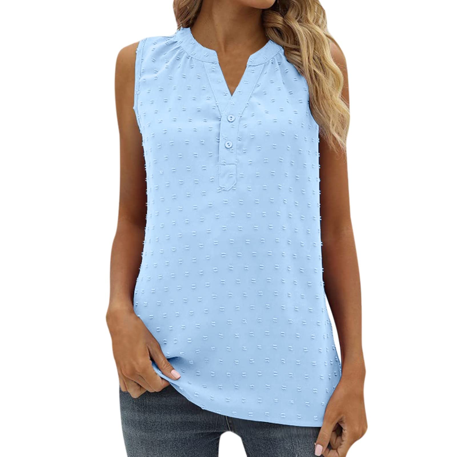 Women's Color Block Crewneck Tank Tops - Summer Basic Tee Shirts & Cami Tops with Pocket | Casual Wear, Beach Outfits, Lounge & Vacation Essentials