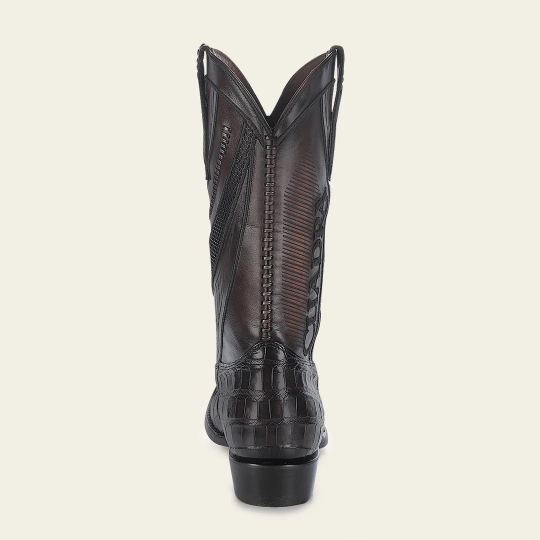 1J2WAL Men's Cuadra Special Edition Chocolate Dress Cowboy Alligator Leather Boots - Western Style Riding Boots for Country Music Festivals & Rodeo Events