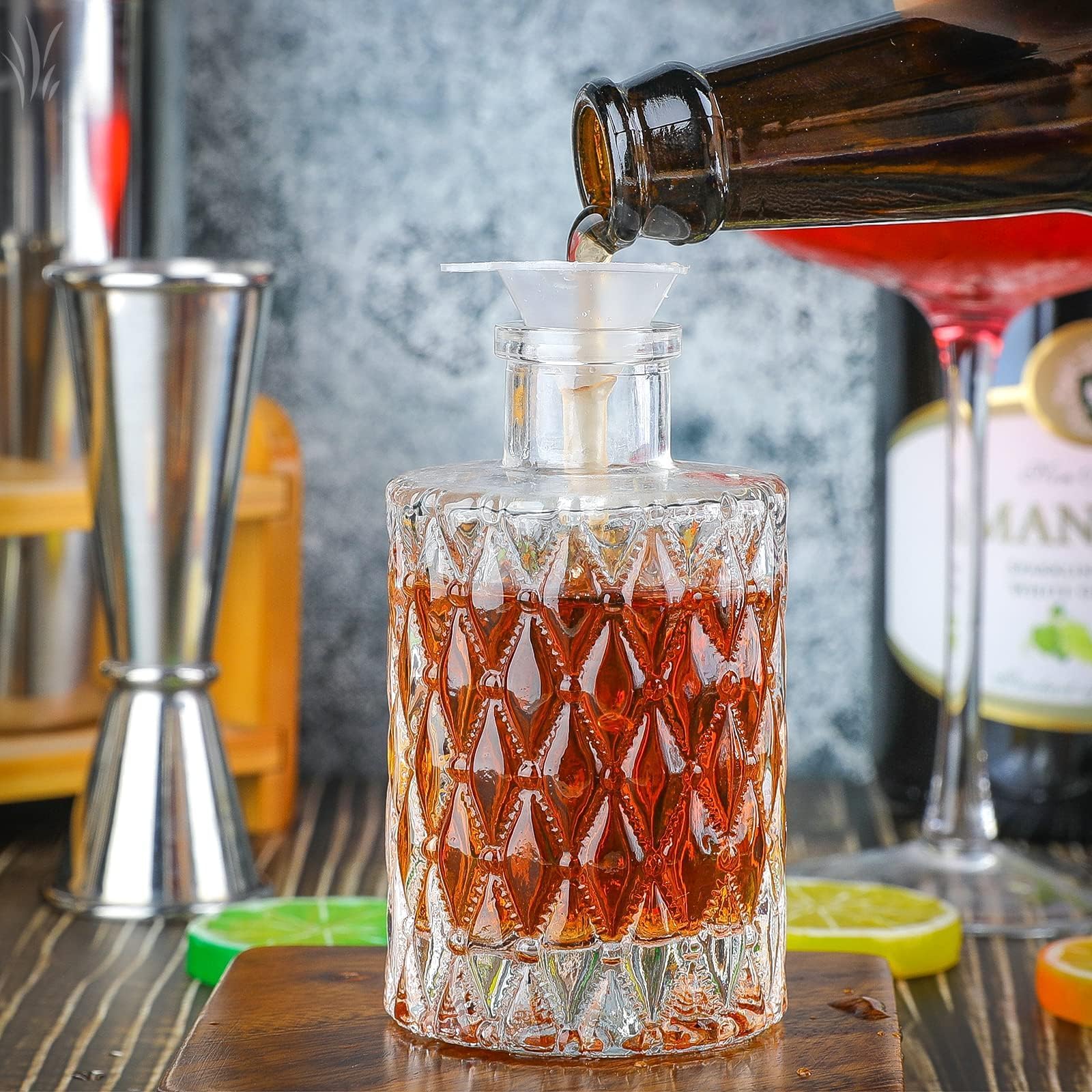 Premium Glass Bitters Bottle Set of 2 - Cocktail Dasher Bottles with Gold Dash Tops | Elegant Barware for Mixing Old Fashioned, Manhattan & Craft Cocktails | Perfect Home Bar Accessory & Gift for Bartenders