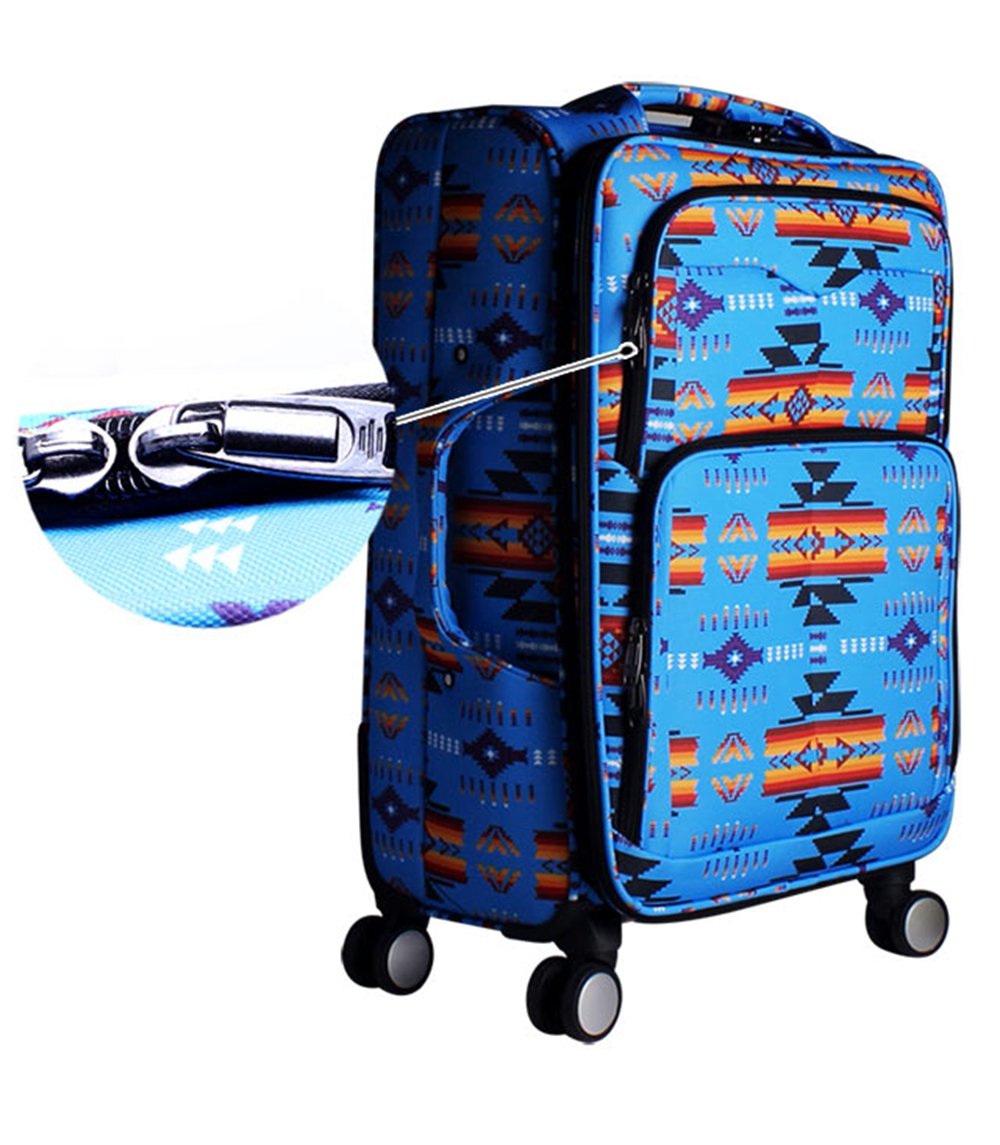 Southwest Design Navajo Print 3-Piece Luggage Set in Black – Perfect for Travel, Vacations & Airplane Carry-On