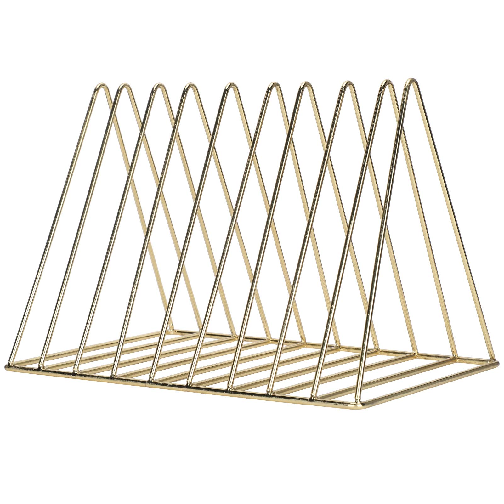 Golden Triangle Metal Magazine Rack - Desktop File Organizer for Letters, Documents & Office Supplies | Perfect for Home Office, Study Desk & Workspace Organization