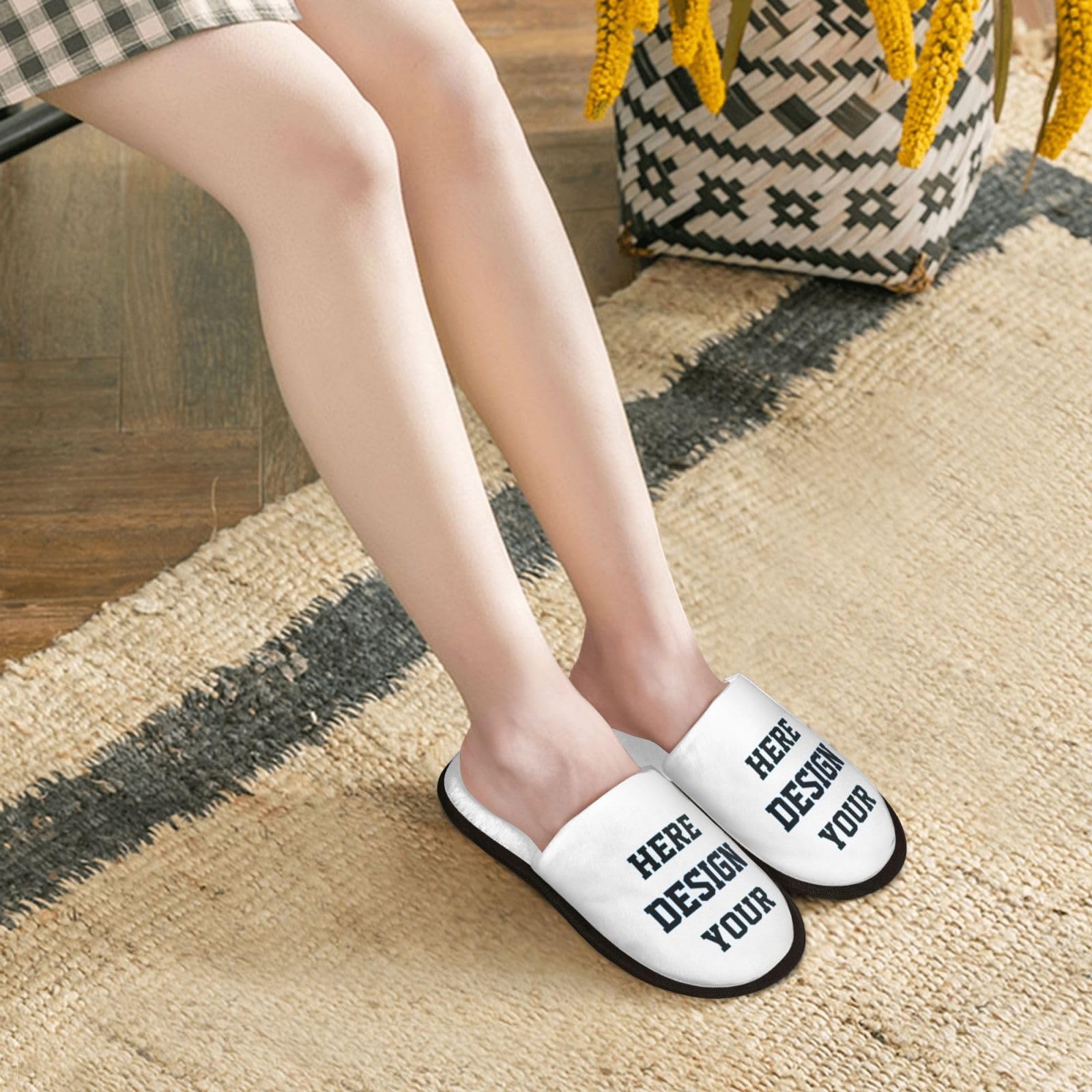Custom Personalized Slippers for Women - Monogrammed Name & Photo House Shoes - Cozy Gift for Mom, Wife, Daughter - Perfect for Christmas, Birthday, Home Relaxation