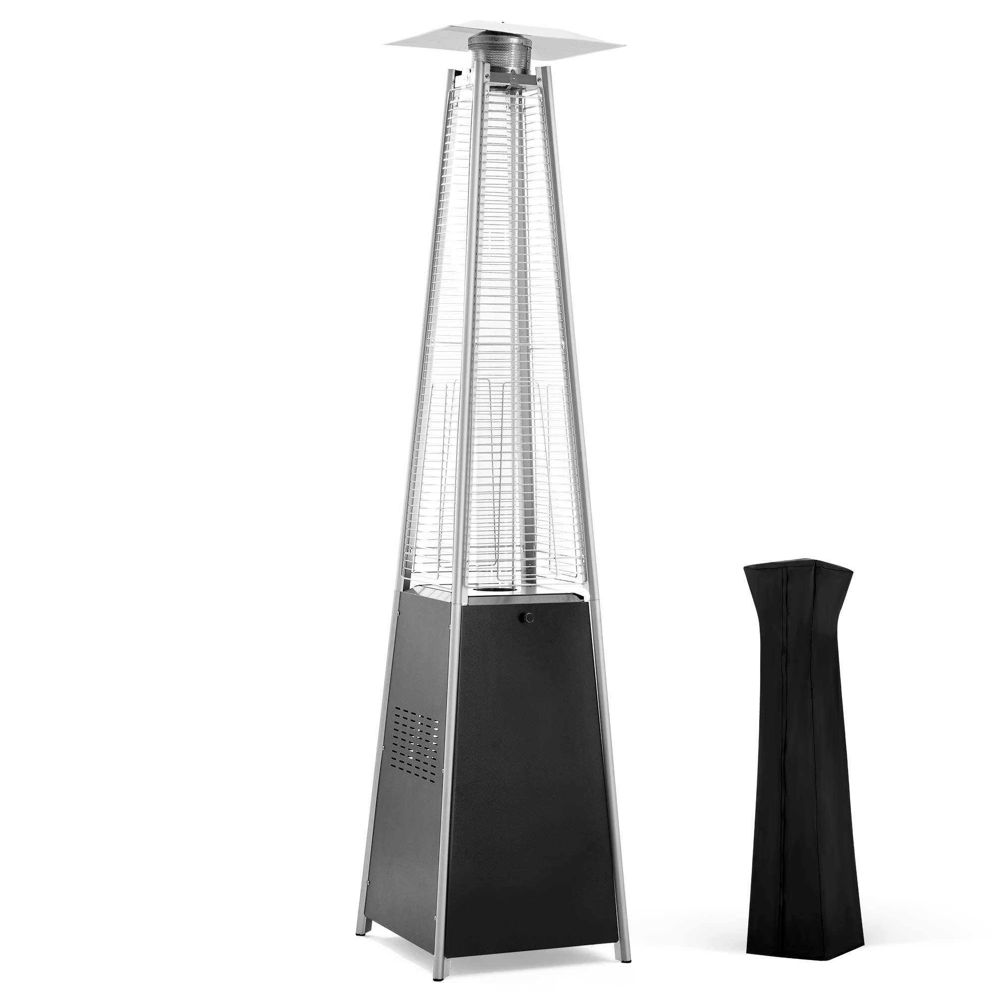 42,000 BTU Pyramid Flame Patio Heater - Outdoor Propane Heater with Quartz Glass Tube for Backyard, Deck & Garden - Perfect for Cold Evenings & Outdoor Gatherings