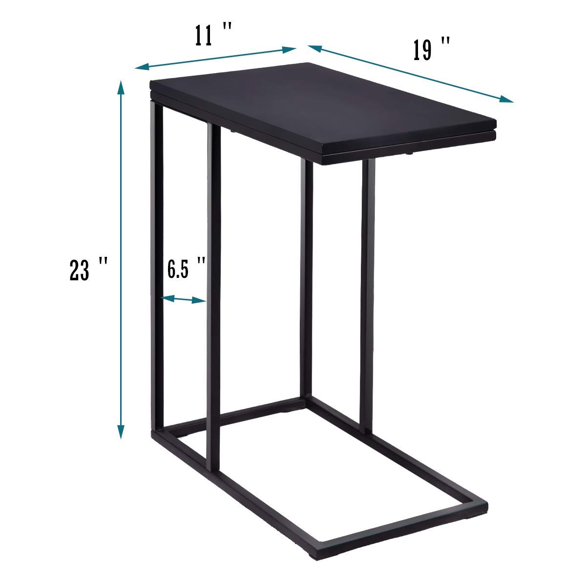 Tangkula 2-Pack Black Coffee Tray Sofa Side Table - End Table Ottoman with Storage for Living Room, Couch Console Stand, TV Lap Snack Tray - Perfect for Home Decor, Coffee & Snacks While Watching TV