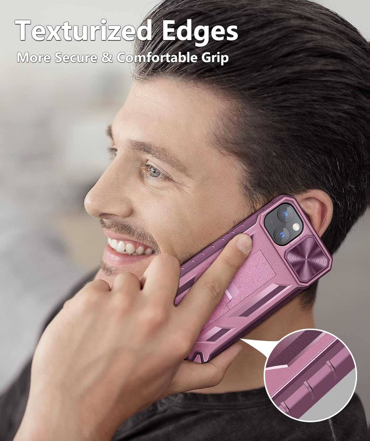 SOiOS for iPhone 16e Case 2025: Military Grade Shockproof Protective Phone Cover with Kickstand | Compatible with iPhone 13 & 14 | Durable TPU Rugged Bumper & Textured Matte Hybrid Design | Perfect for Outdoor Activities, Travel & Daily Protection