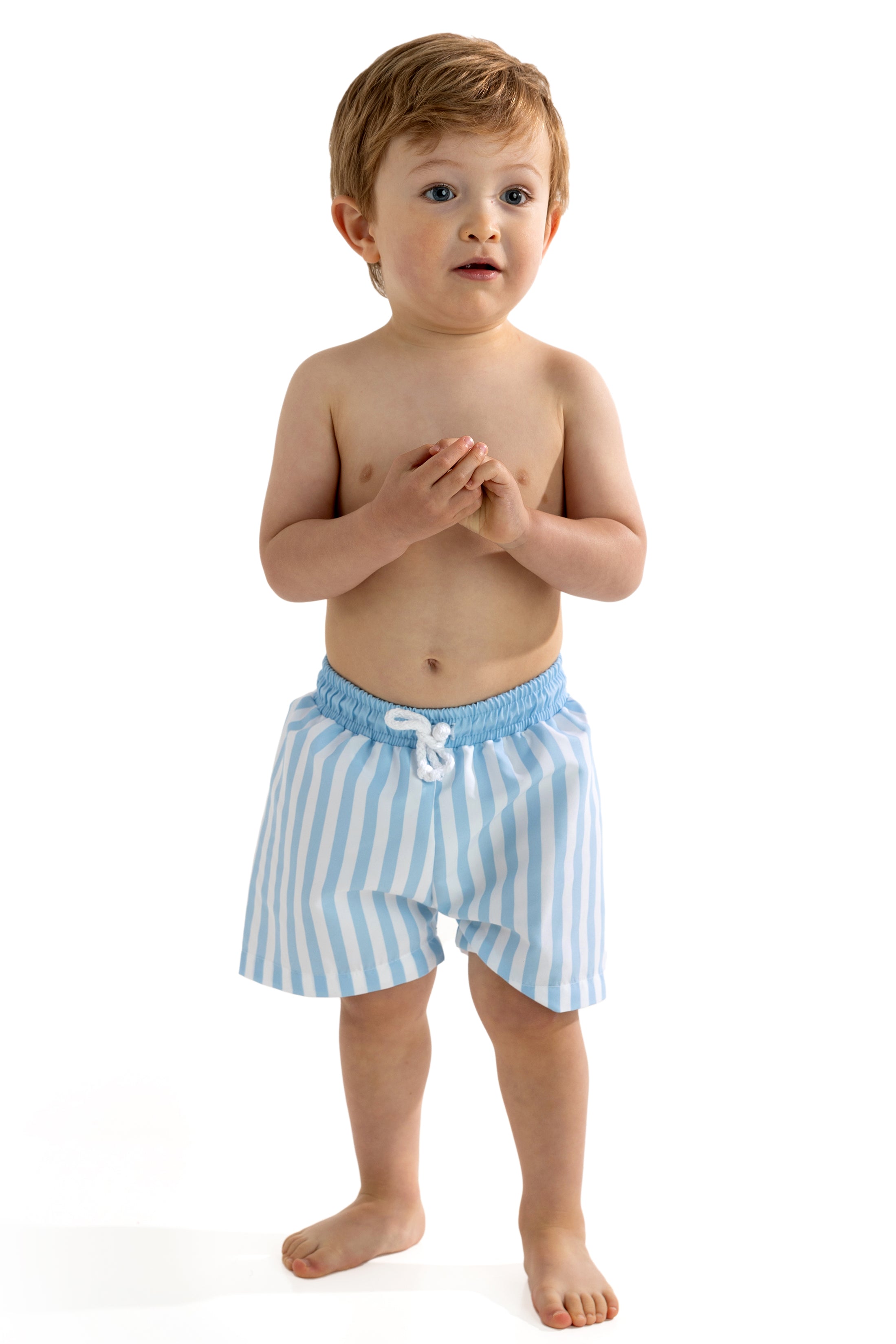 BLUE STRIPES Swim Shorts for Men - Quick Dry Beach Swimwear with Pockets | Perfect for Swimming, Surfing & Summer Vacations