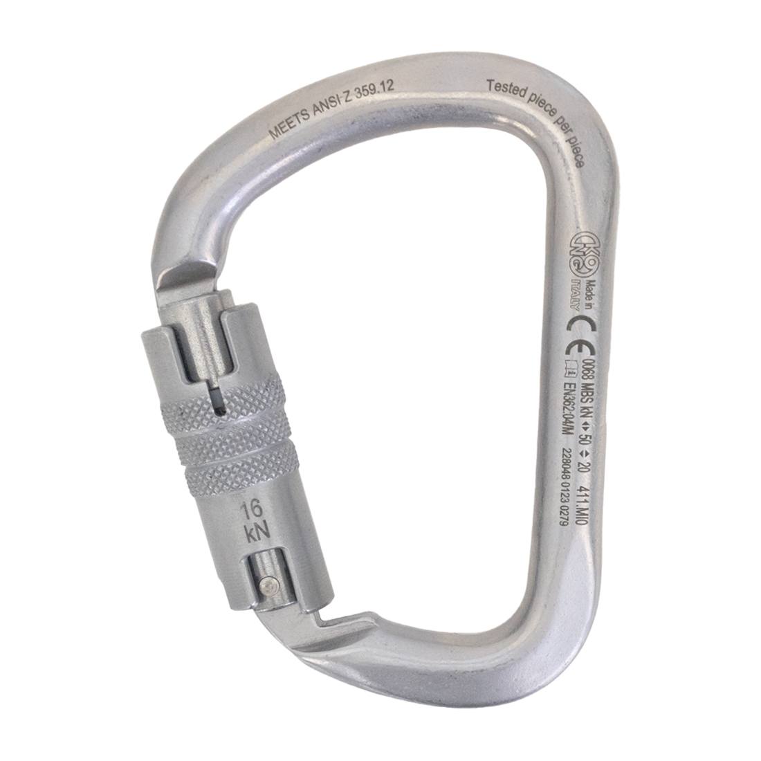 KONG XL Heavy Duty Carbon Steel Carabiner with Twist Lock - ANSI Certified for Climbing, Hiking & Outdoor Safety Gear