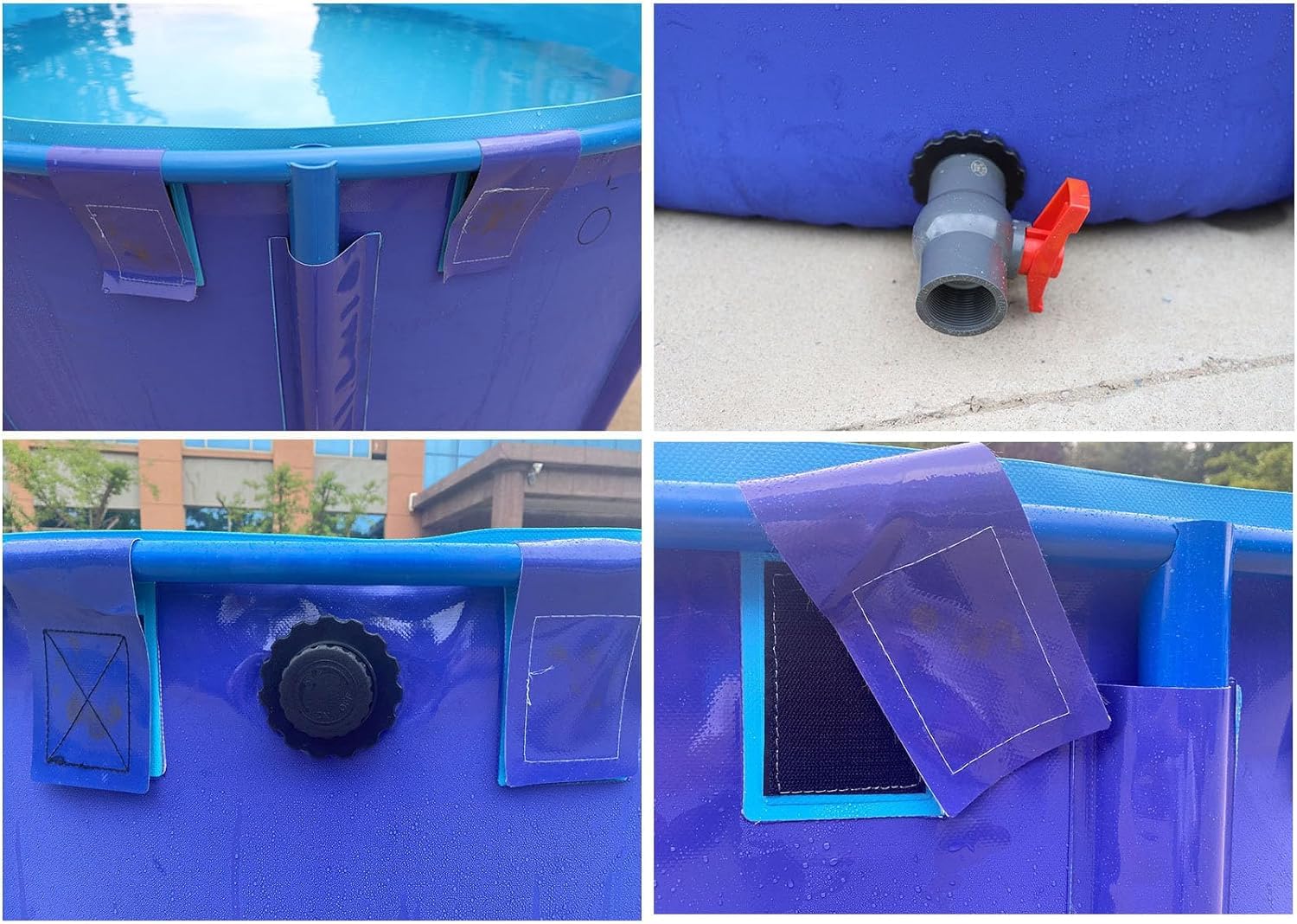 Blue PVC Above Ground Fish Pond Pool - 1.5x0.8m (356 Gallon) with Reinforced Frame & Thickened Canvas for Aquatic Breeding, Water Storage & Irrigation | Perfect for Backyard Koi Ponds, Garden Water Features & Small Farm Irrigation Systems
