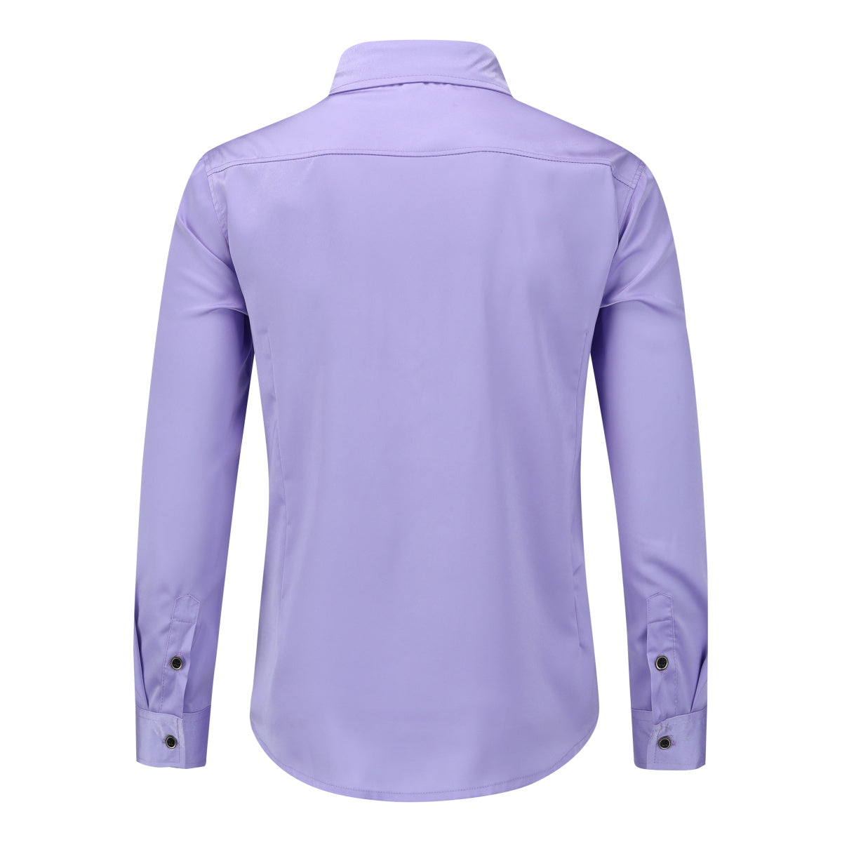 Premium Solid Color Men's Dress Shirt - Elegant Purple Business Casual Shirt for Office, Wedding & Formal Events