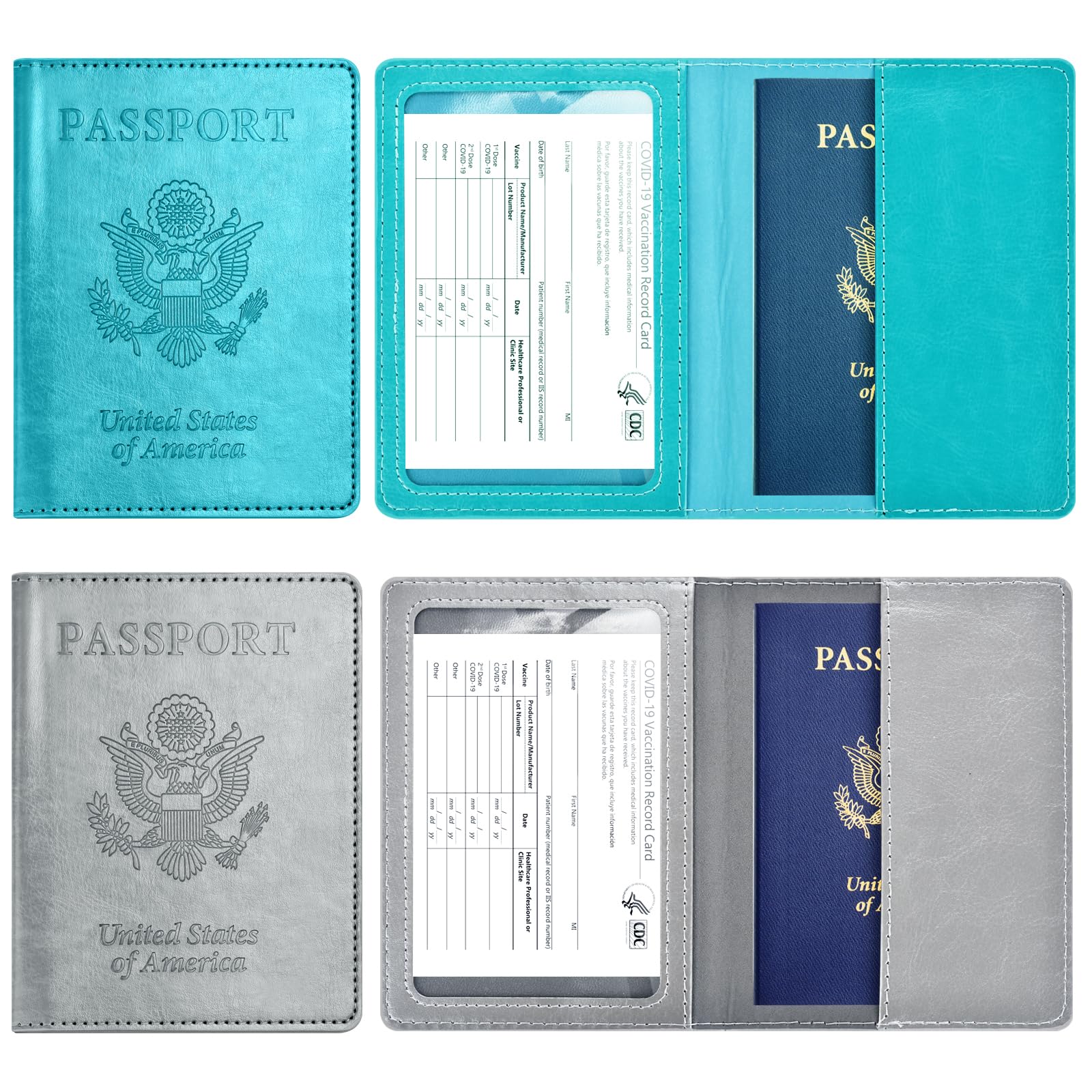 Eoehro 2-Pack RFID Blocking Passport Holder Wallet Cover - Slim Travel Essentials for Women & Men | Perfect for International Flights, Vacations & Business Trips