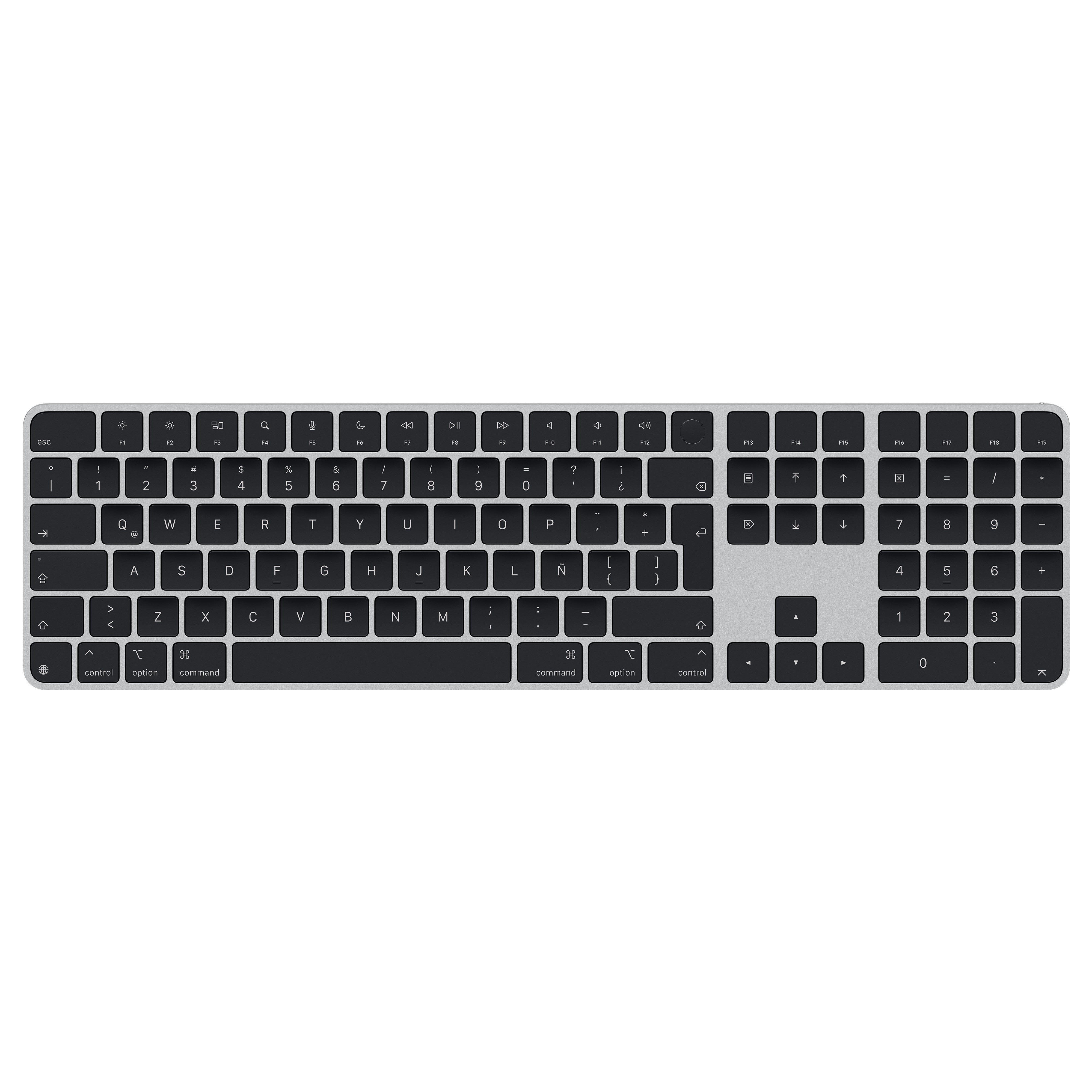 Apple Magic Keyboard with Touch ID - Spanish (Latin American) Layout - Black Keys - Compatible with Mac Silicon Models - Perfect for Home Office & Creative Work