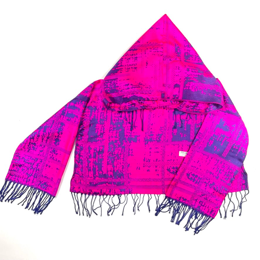 PASH LS CROP TOP Women's Long Sleeve Splatter Print Pink & Purple Shirt - Trendy Streetwear for Casual Outfits, Music Festivals & Night Out