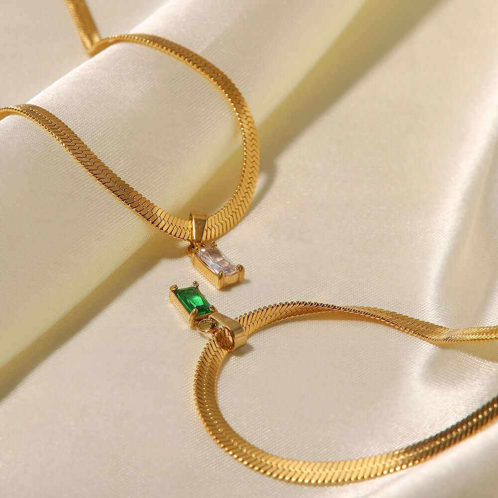 18K Gold Snake Chain Choker Necklace with Elegant Pendant | Dainty Layering Jewelry for Women | Perfect for Date Night, Weddings & Special Occasions