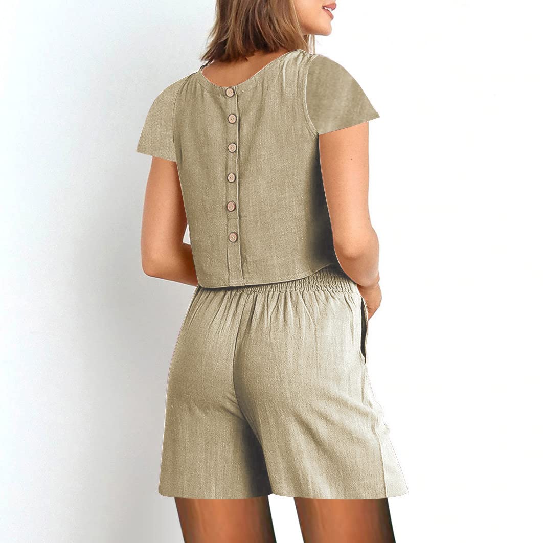 Oelaio Women's 2-Piece Matching Sweatsuit Set - Y2K Style Shorts & Top Lounge Outfit for Vacation, Casual Wear & Street Fashion | Perfect for Beach Trips, Gym Lounge & Weekend Brunch