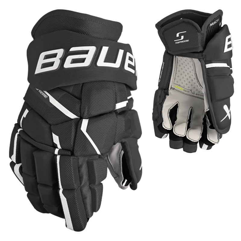 Bauer Supreme Mach Hockey Gloves - Intermediate Level Ice Hockey Gloves for Players - Perfect for Training & Competitive Games