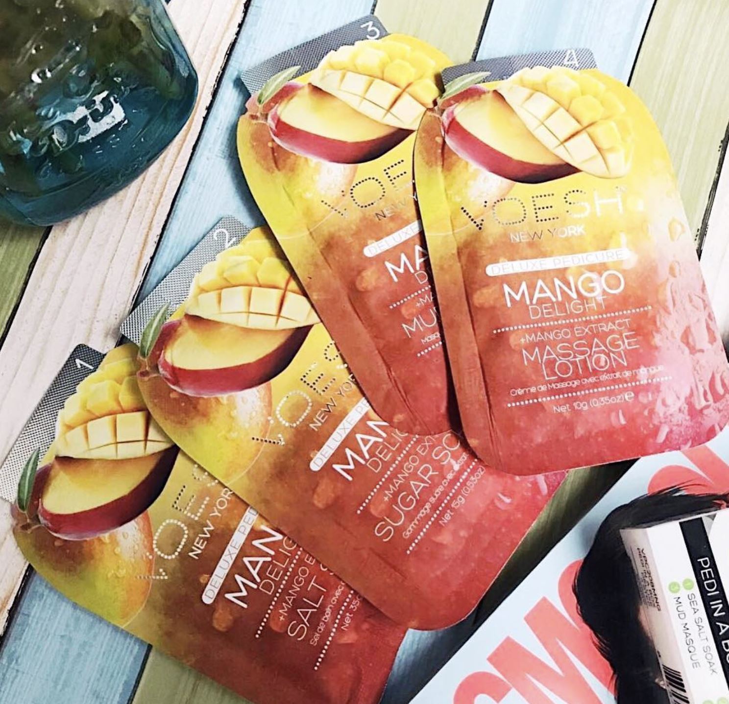Voesh Pedi in a Box Mango Delight - Exfoliating Foot Peel Mask for Soft & Smooth Feet - At-Home Spa Treatment for Cracked Heels & Dead Skin - Perfect for Self-Care & Relaxation