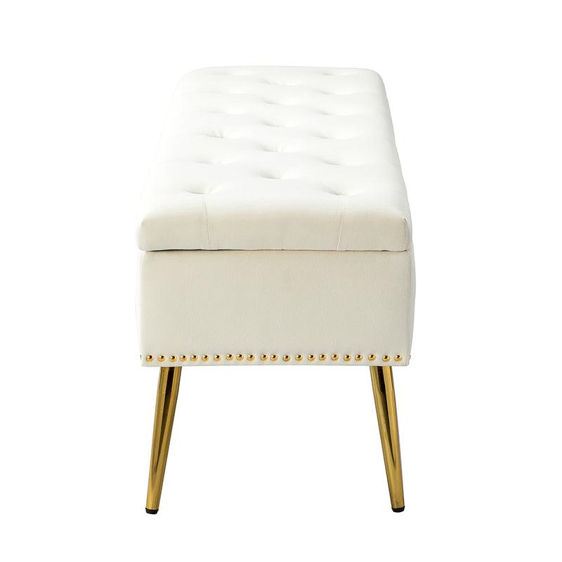 Lenore Upholstered Storage Bench with Cushion Seat - Modern Upholstered Ottoman for Bedroom, Living Room & Entryway - Multi-Functional Storage Furniture for Home Organization