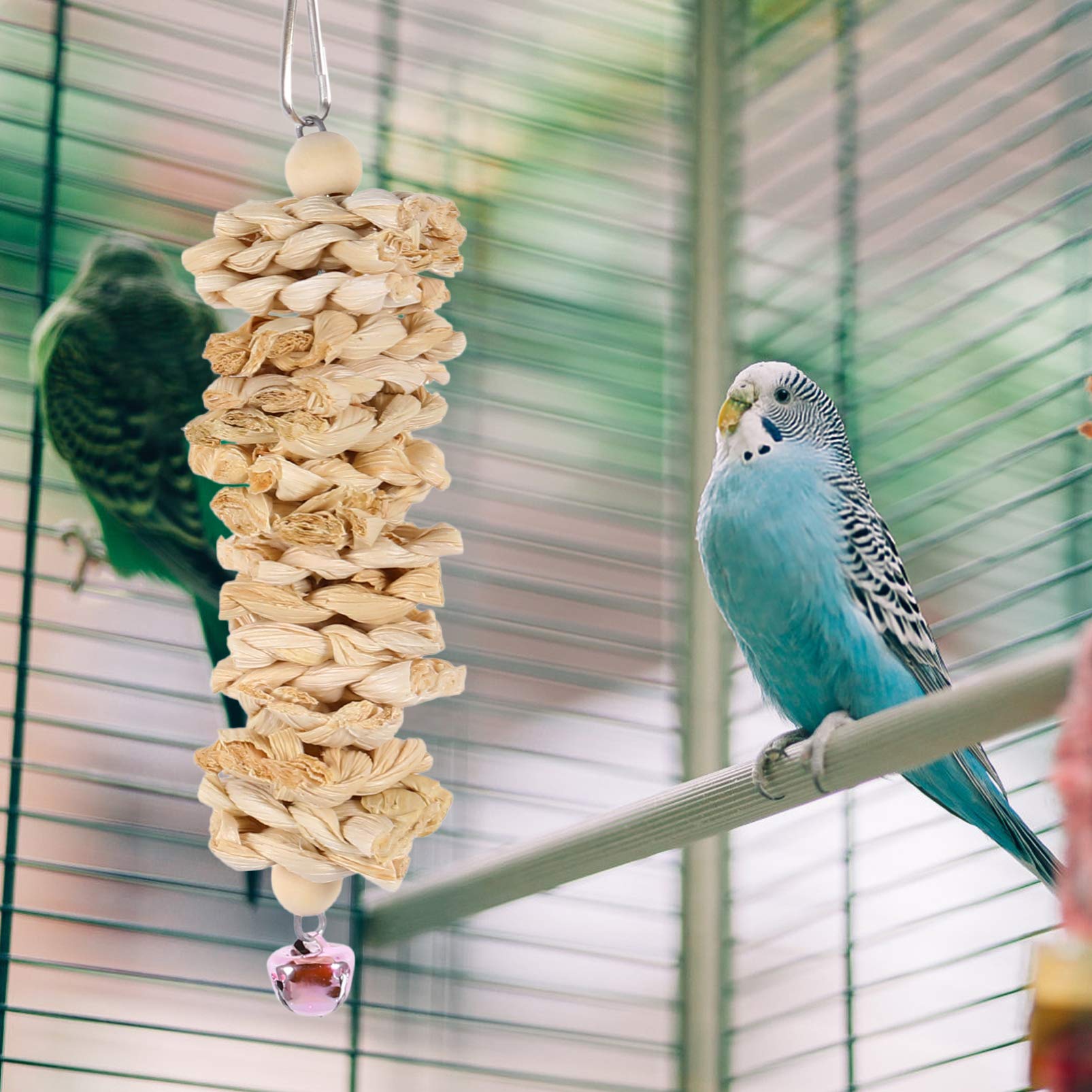 POPETPOP 6pcs Parrot Chew Toys - Colorful Bird Cage Hanging Toys for Chewing & Teeth Grinding | Perfect for Parrot Play, Exercise & Stress Relief | Great for Small & Medium Birds Like Cockatiels, Lovebirds & Conures