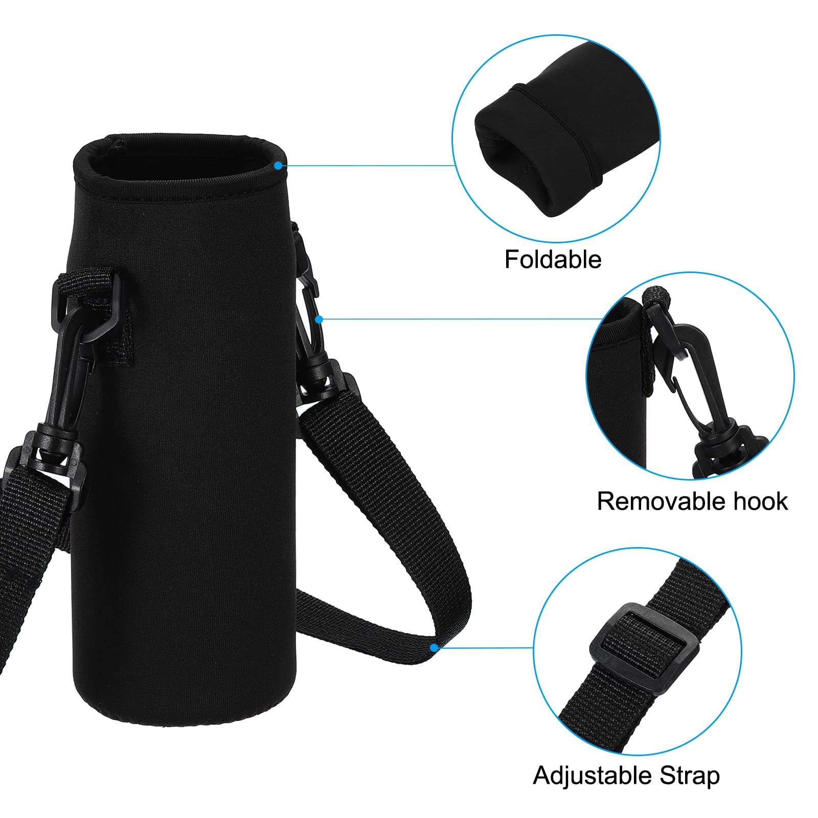 PATIKIL Insulated Water Bottle Sling Bag - Adjustable Neoprene Shoulder Strap Carrier for Hiking, Gym & Travel - Keeps Drinks Cold/Hot On The Go
