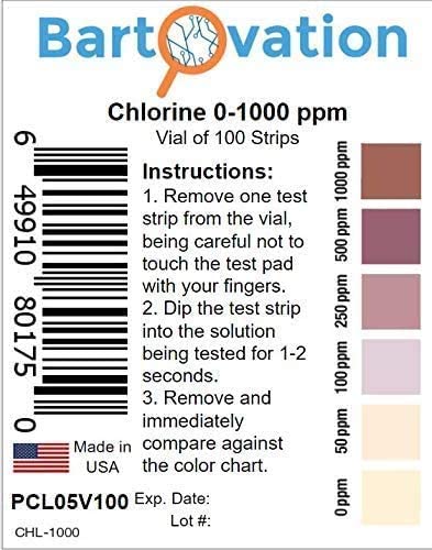3 Bottles of 0-200 PPM & 1 Bottle of 0-1000 PPM Chlorine Test Strips | Water Testing Kit for Pools, Spas & Drinking Water | Fast & Accurate Water Quality Measurement