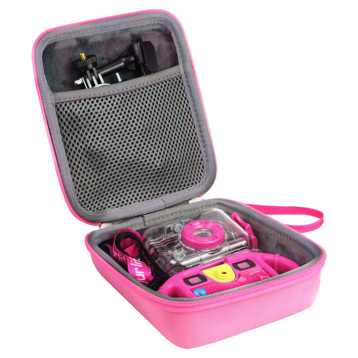 Aenllosi Durable Hard Carrying Case for Action Camera - Shockproof Waterproof Protective Storage Box (Pink) | Perfect for GoPro Hero 11/10/9/8/7, DJI Osmo, and Outdoor Adventure Travel Accessories