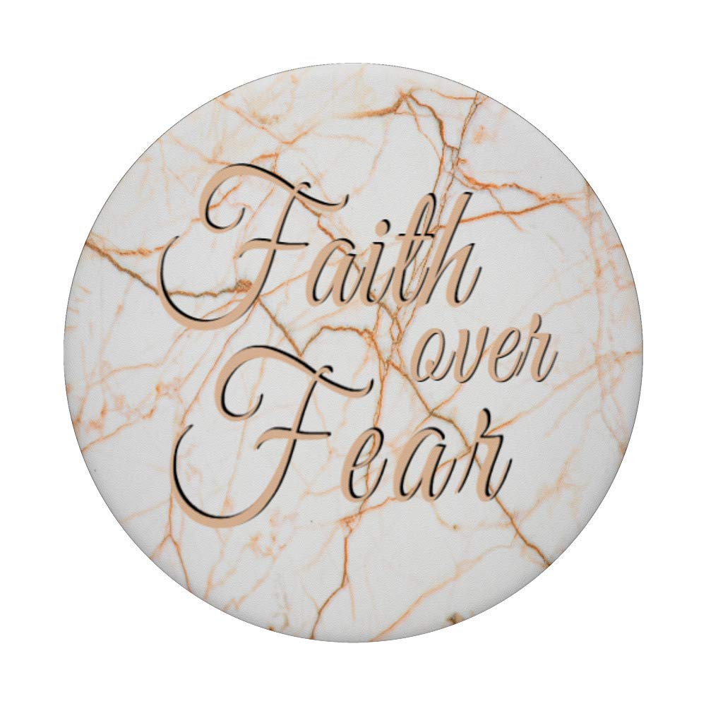 Rose Gold Marble Phone Case with 'Faith Over Fear' Inspirational Quote - Perfect for Daily Motivation & Gift Giving