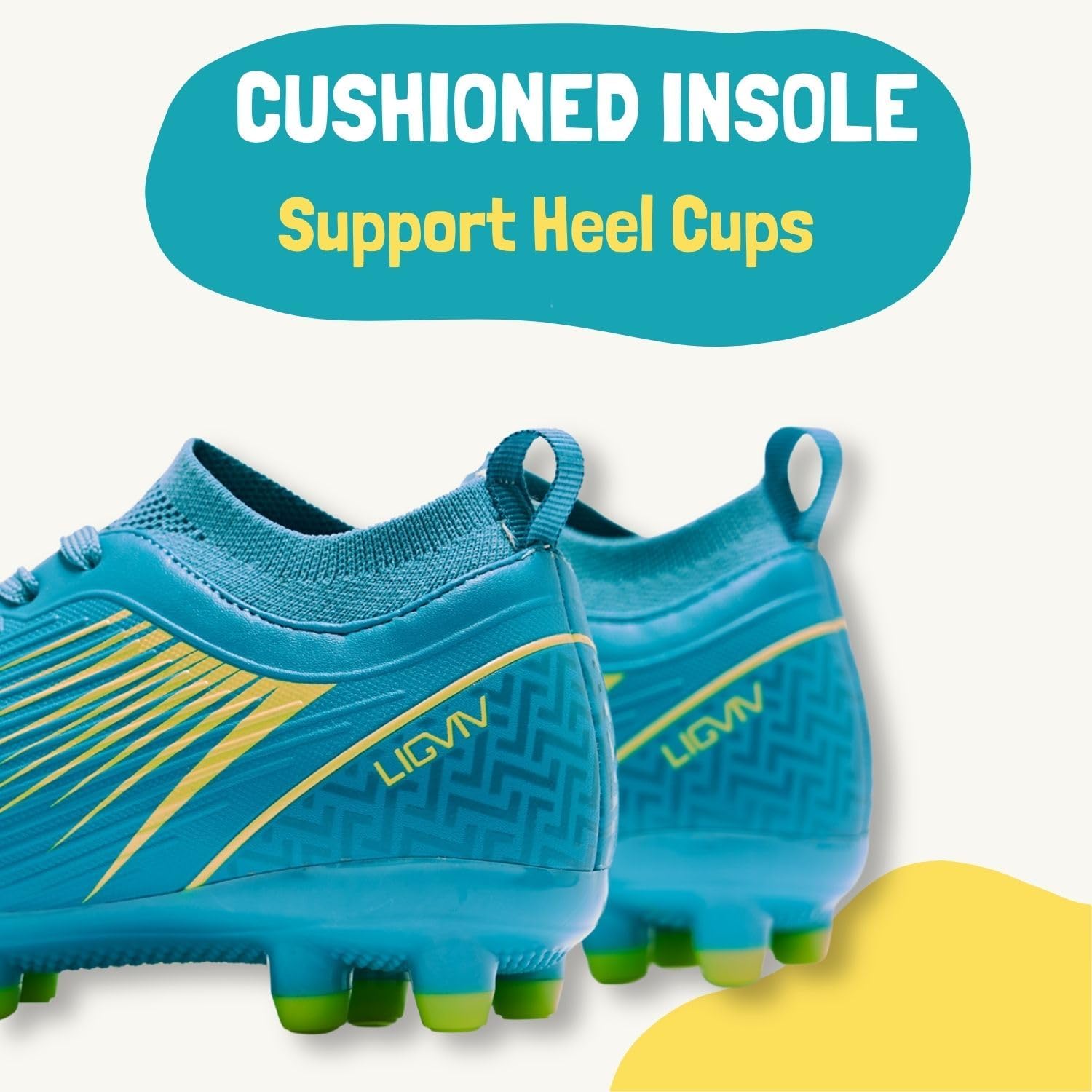 **Kids Soccer Cleats for Boys & Girls - Dynamic Collar Football Shoes for Firm Ground - Toddler/Little Kid/Big Kid Sizes - Perfect for Outdoor Matches & Training**