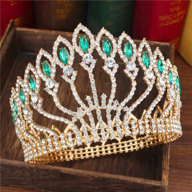 Crystal Queen Wedding Tiara Crown - Baroque Bridal Headpiece for Women | Elegant Bride Hair Jewelry Accessories for Weddings, Pageants & Special Occasions