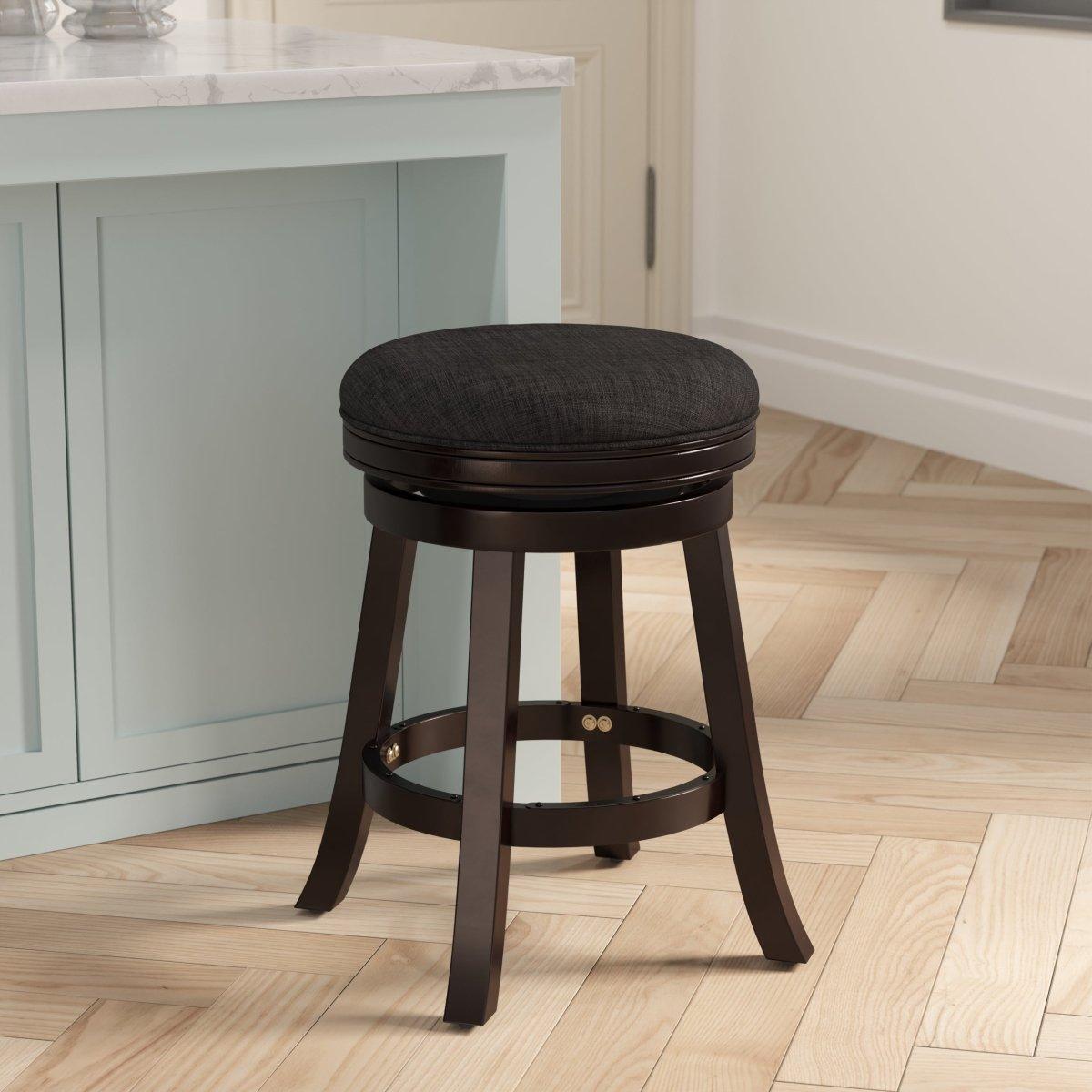 Creede Bonded Leather Backless Swivel Stool - 24