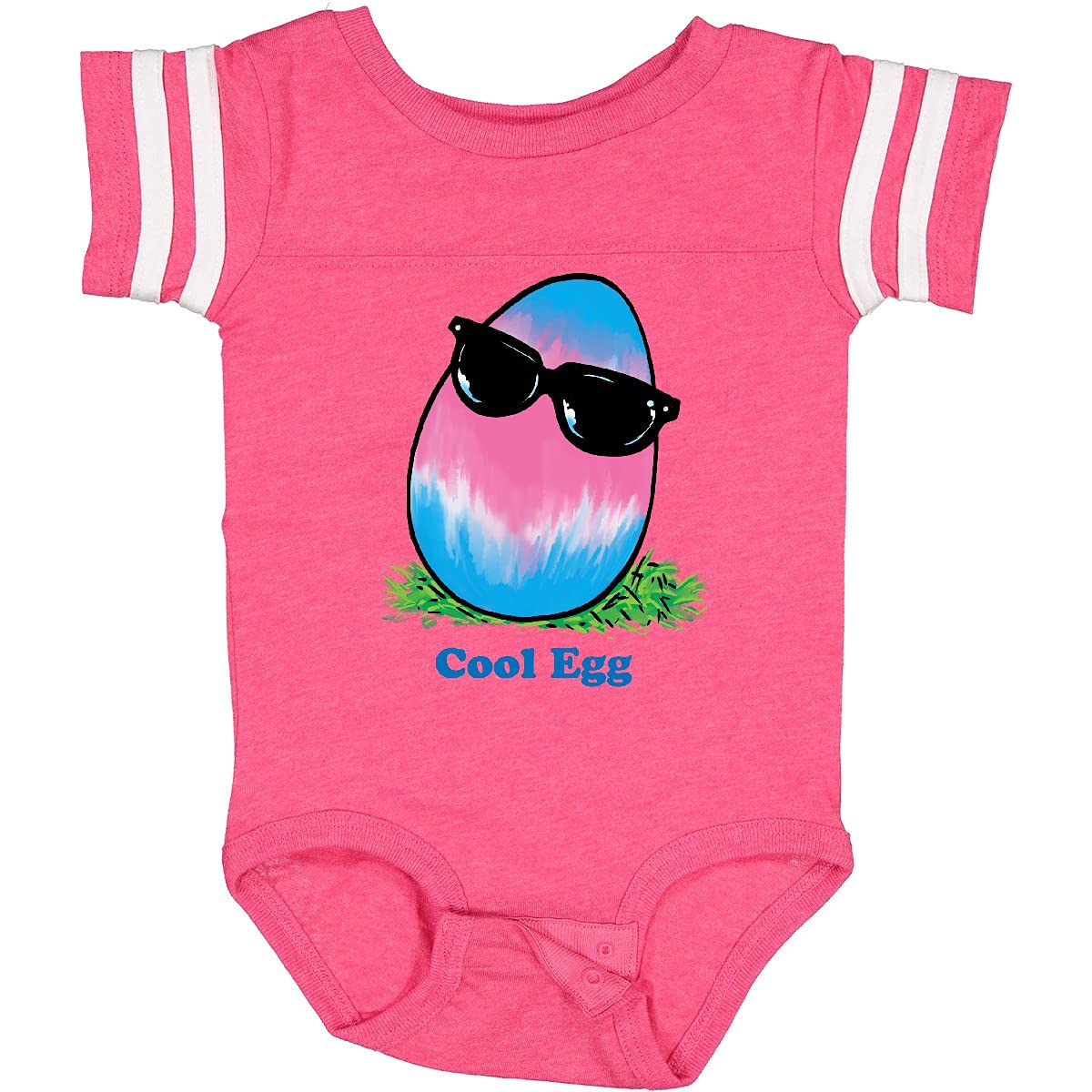 Inktastic Easter Pink and Blue Cool Egg with Sunglasses Baby Bodysuit - Cute Easter Outfit for Infants & Toddlers - Perfect for Easter Photos, Family Gatherings & Holiday Celebrations