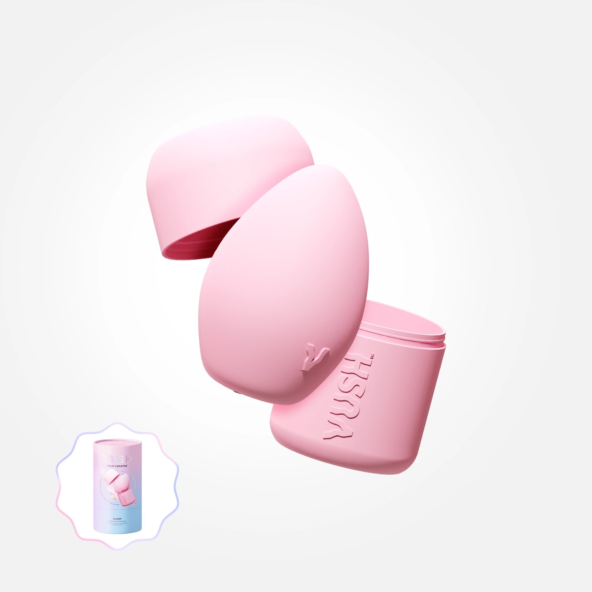 Rechargeable Pink Palm Vibrator - Compact & Plump Design with Travel Case - Perfect for Travel, Discreet Use & Solo Pleasure