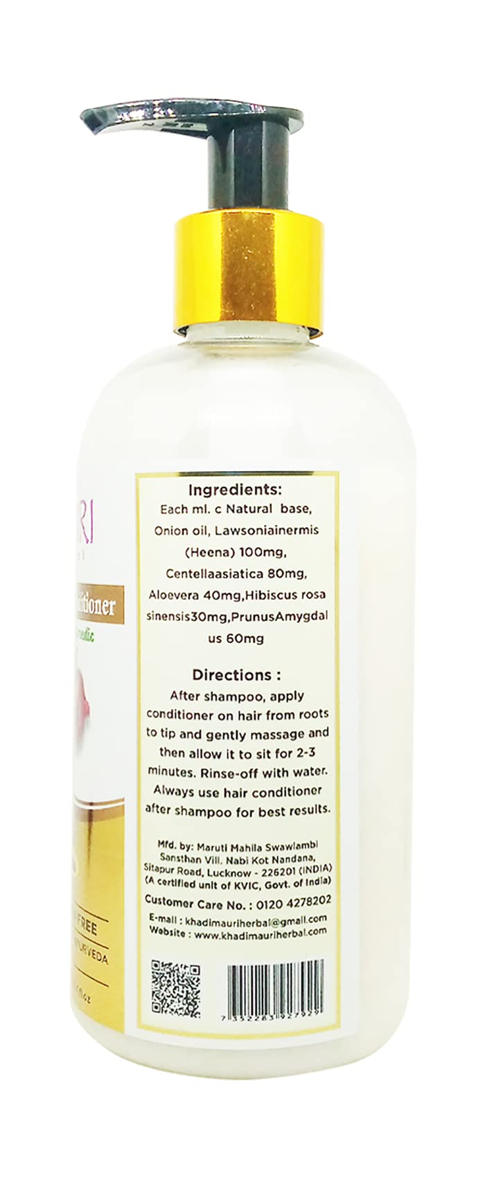 Khadi Mauri Onion Oil Hair Conditioner - 210ml for Hair Growth & Repair | Reduces Hair Fall & Adds Shine | Perfect for Dry, Damaged & Frizzy Hair Care Routine