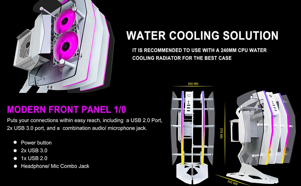 KEDIERS Innovative ATX Mid Tower PC Case - Tempered Glass Gaming Computer Case with 2 ARGB Light Boards & RGB Fans | Perfect for Gaming Rigs, Workstations & Custom PC Builds