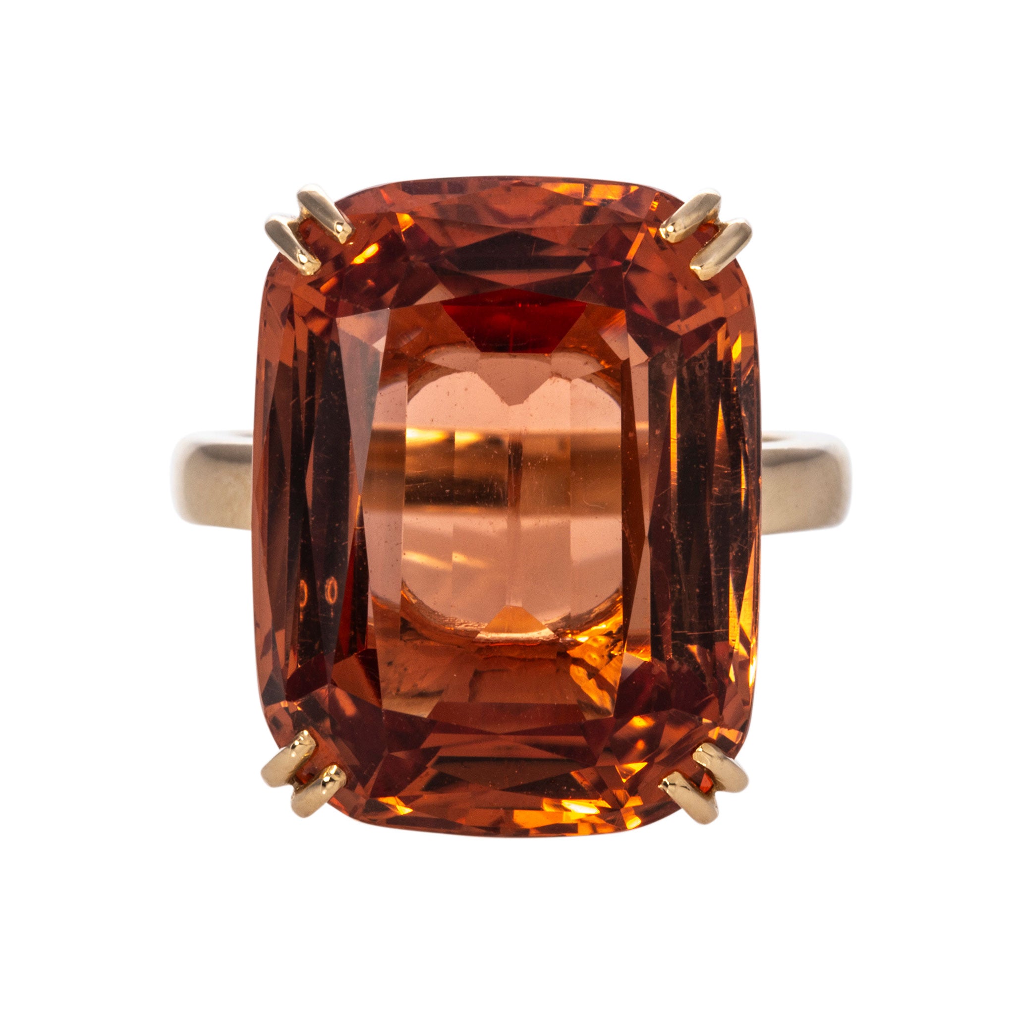 14K Yellow Gold Imperial Topaz Ring - 28ct Genuine Gemstone Jewelry for Women, Perfect for Engagement, Anniversary & Special Occasions