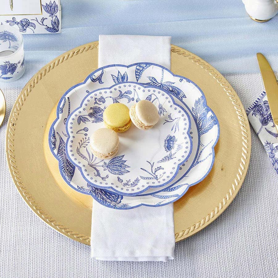 Kate Aspen 64-Piece Blue Willow 9-Inch Heavy Duty Disposable Paper Plates - Elegant Party Tableware for Birthdays, Weddings, Showers & Anniversaries - Bulk Pack for Easy Entertaining & Special Occasions