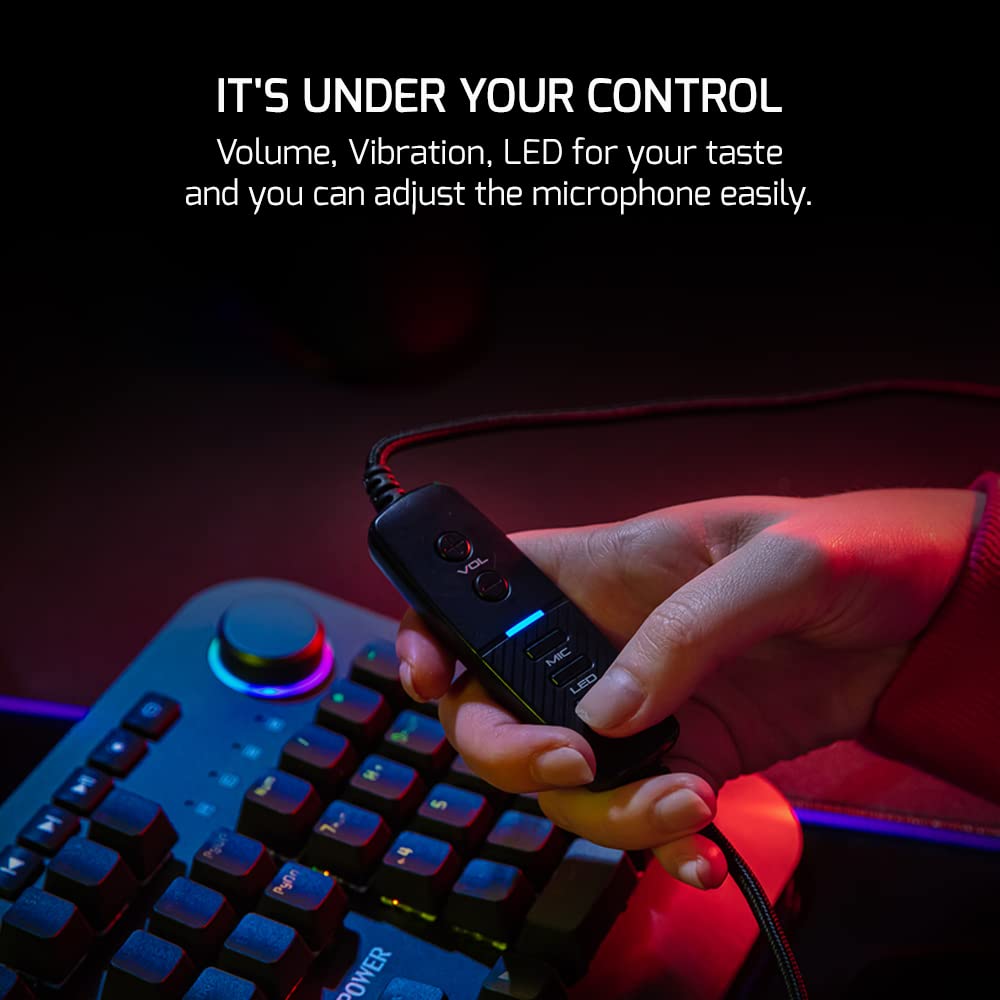 GAMEPOWER Mihawk USB Gaming Headset - 7.1 Virtual Surround Sound Wired RGB Headphones with 50MM Drivers, Noise Cancelling Mic for PC, Laptop (Black) | Perfect for FPS, MMO Gaming & Online Meetings