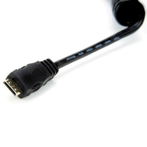 Atomos Right Angle Micro to Full HDMI Coiled Cable (11.8 to 17.7'') - Durable Flexible HDMI Cord for Camera, Monitor & Video Production - Perfect for DSLR, Mirrorless & Cinema Camera Setups