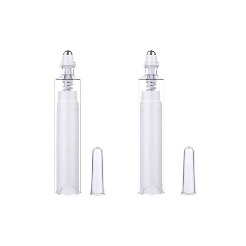AKOAK 5ml Empty Plastic Ampoule Roller Bottles - Reusable Push-Type Vacuum Essence Bottles for Essential Oils, Serums & Skincare (Pack of 2) | Perfect for DIY Beauty Products, Travel & Home Use